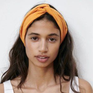 NWOT Zara Cotton/Linen Light Orange Turban-style Headband.